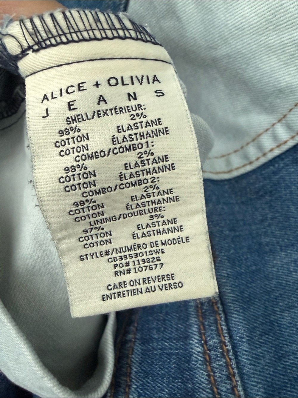Alice + Olivia Two-Tone Denim Patchwork Mini Jamie Dress Y2K Size 10 - Picture 8 of 8